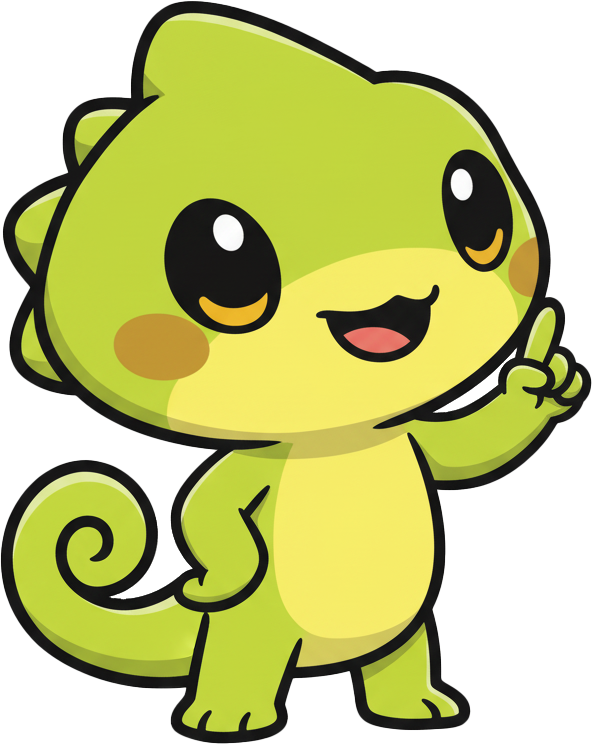 Confident chameleon pointing