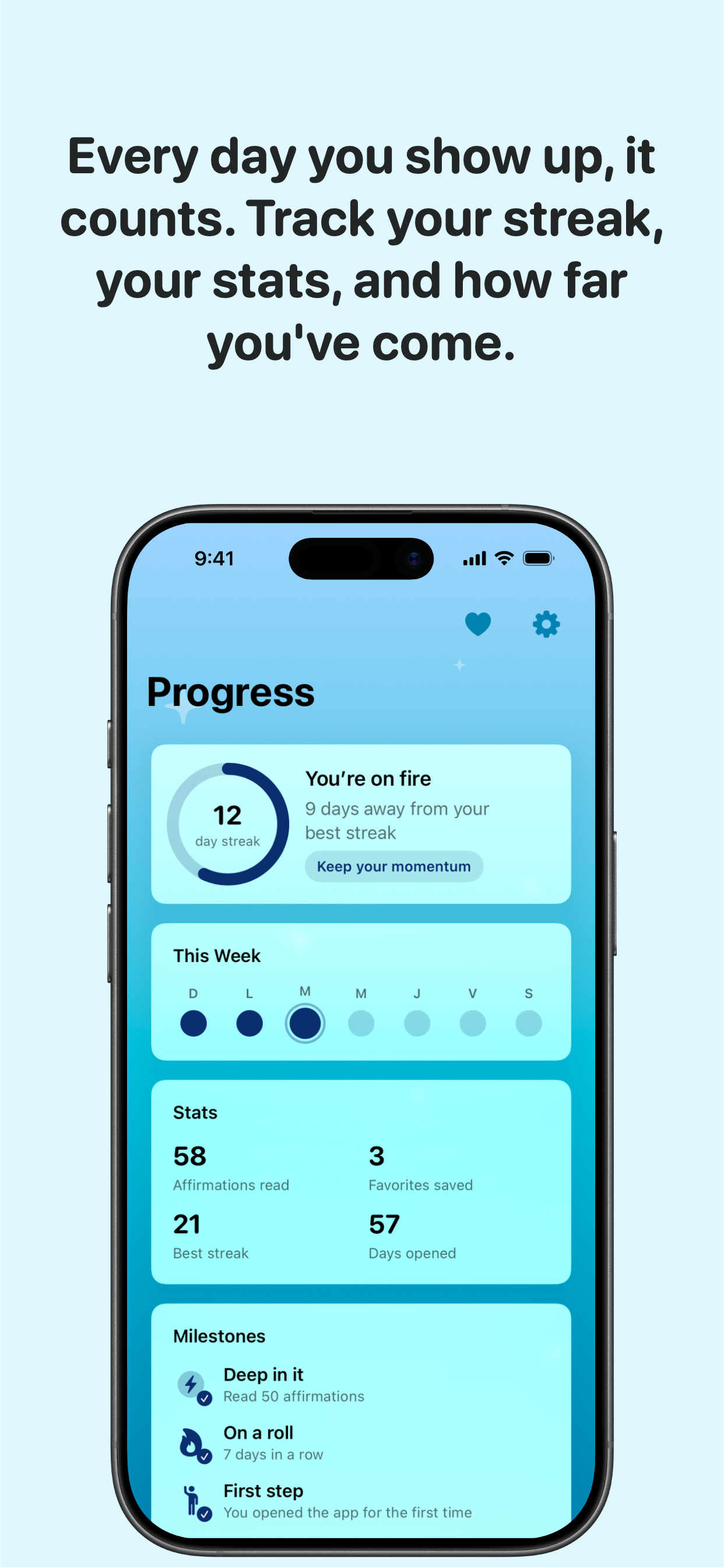 Track your streak and progress